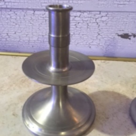 Wallace Pewter handmadeCandlesticks - Picture 2 of 3